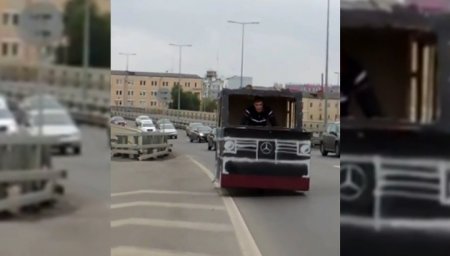 Владельцу картонного Gelandewagen пригрозили штрафами за езду по городу